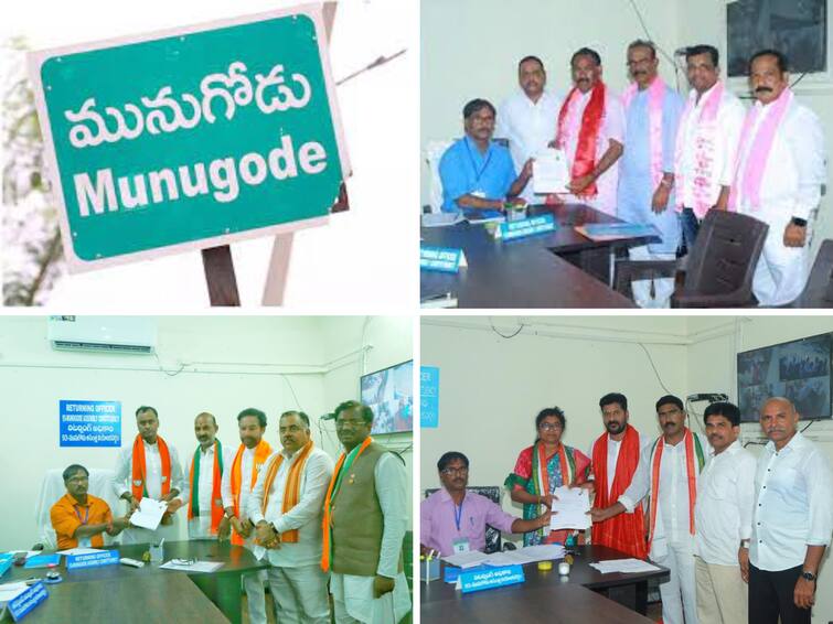 130 candidates have filed 199 sets of nominations in Munugodu by-poll. మునుగోడులో 130 మంది నామినేషన్లు- అసంతృప్తులను బుజ్జగించే పనిలో ప్రధాన పార్టీలు