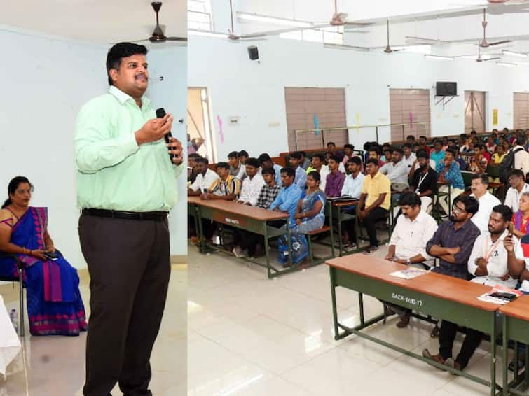 karur: youth skills festival camp at govt arts college TNN தொழில் முனைவர்களாக உருவாக வேண்டும் - மாணவர்களுக்கு கரூர் ஆட்சியர் வேண்டுகோள்