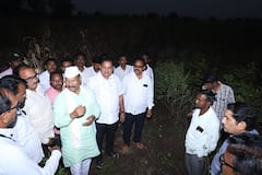 PHOTO: नुकसानग्रस्त भागाची पाहणीसाठी कृषिमंत्री सत्तार पोहचले बांधावर