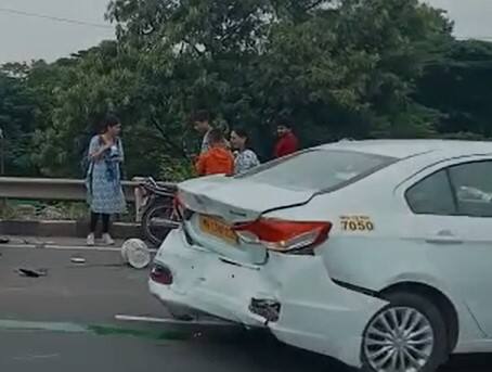 ब्रेक फेल झाल्याने शिवशाही बस इतर गाड्यांवर आदळून 7 गाड्यांचं नुकसान झालं आहे.