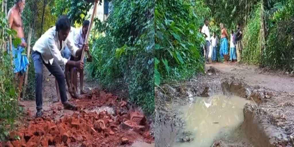 Paschim Medinipur : Villagers start renovation of road by their own money at Kharagpur Kharagpur Road : প্রধানমন্ত্রী গ্রাম সড়ক যোজনায় হয়নি, খড়গপুরে চাঁদা তুলে রাস্তা সংস্কার গ্রামবাসীরই !