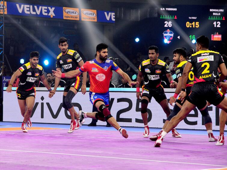 pro kabaddi league 2022 up yoddha beat bengaluru bulls pardeep narwal PKL 9: यूपी योद्धा ने बेंगलुरु बुल्स को हराया, पुराने अवतार में दिखे प्रदीप नरवाल; किया दमदार प्रदर्शन