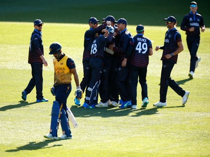 T20 World Cup 2022 SL vs NAM Match Highlights Namibia Won by 55 Runs Against Sri Lanka T20 WC Jan Frylinck Scored 48 Runs Out of 28 Balls SL vs NAM T20 WC 2022: இலங்கையை நெம்பிய நமீபியா..!  55 ரன்கள் வித்தியாசத்தில் அபார வெற்றி..! கோலாகலமாக தொடங்கிய உலககோப்பை..