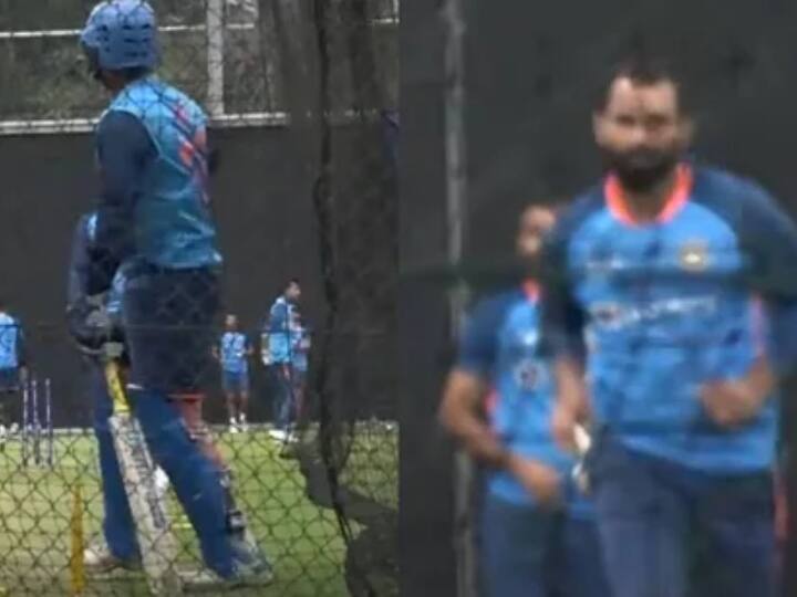 Watch: मोहम्मद शमी ने दिनेश कार्तिक को किया 'क्लीन' बोल्ड, वीडियो हुआ वायरल Video of Mohammed Shami bowled Dinesh Karthik during practice session before the warm-up match against Australia is viral on social media Watch: मोहम्मद शमी ने दिनेश कार्तिक को किया 'क्लीन' बोल्ड, वीडियो हुआ वायरल