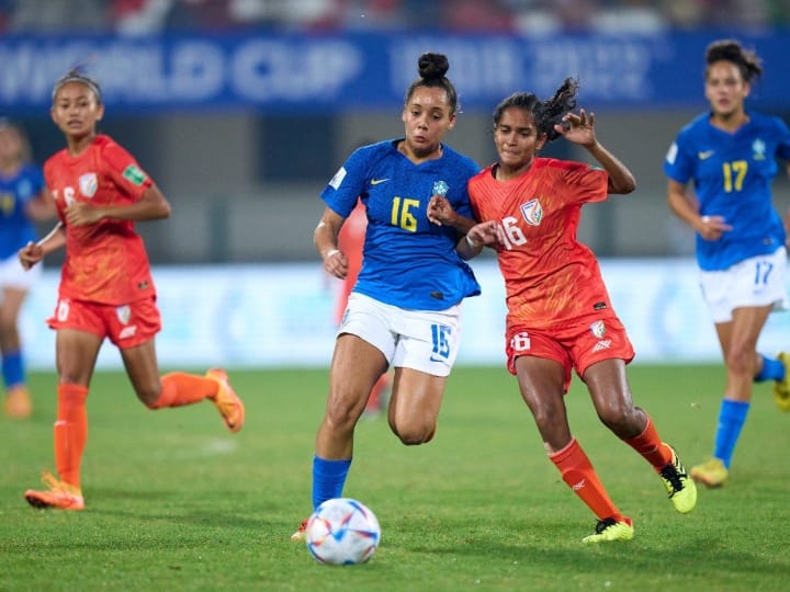 Brazil beat India 5-0 in the final group match of the FIFA Women's Under-17 Football World Cup Fifa U-17 Women's World Cup: ब्राजील ने भारत को 5-0 से हराया, अपने ग्रुप में आखिरी स्थान पर रही टीम इंडिया