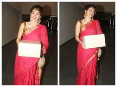 Photos: હાથોમાં મોટી ગિફ્ટ, લાલ સાડી પહેરીને પ્રી-દિવાળી પાર્ટીમાં પહોંચી Taapsee Pannu, સુંદર તસવીરો વાયરલ