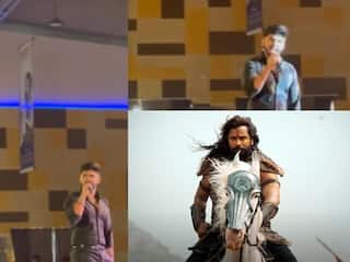 Dhurv Vikram Speak Vikram ponniyin selvan Aditya karikalan Dialogue on event Dhurv Vikram On Aditya Karikalan: ‛இந்த கள்ளும் பாட்டும்.. இரத்தமும்.. போர்களமும்..’ அப்பா டயலாக் பேசிய துருவ்!
