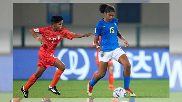 India vs Brazil, FIFA U-17 Women's World Cup Highlights: India end campaign with 0-5 defeat against Brazil FIFA U-17 Women's World Cup: ব্রাজিলের কাছে ৫ গোল হজম ভারতের, তিন ম্যাচে ১৬ গোলের লজ্জা নিয়ে স্বপ্নভঙ্গ