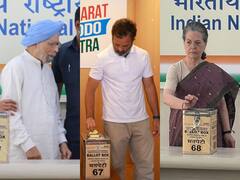 Congress President Election: सोनिया गांधी, मनमोहन सिंह और राहुल गांधी ने डाला वोट, कांग्रेस ने बताया ऐतिहासिक मौका