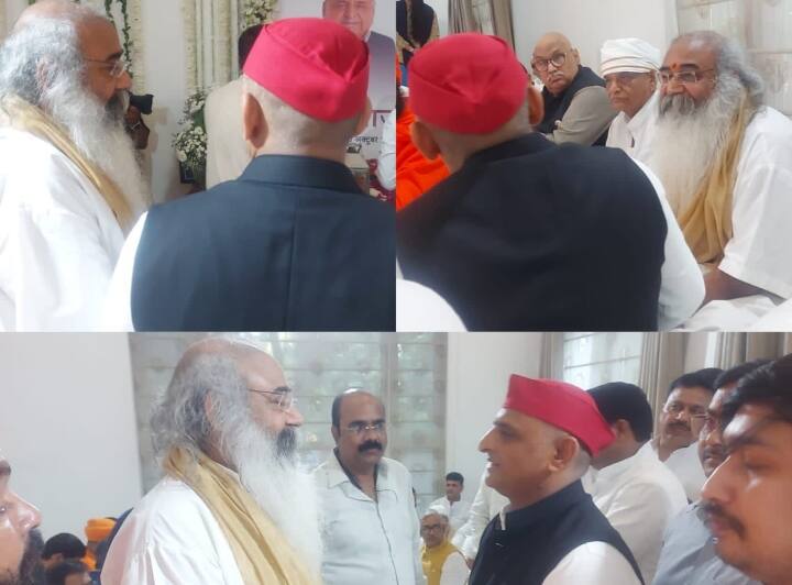 कुमार विश्वास के अलावा सैफई में कांग्रेस नेता आचार्य प्रमोद कृष्णम भी ने रविवार को मुलायम सिंह यादव को श्रद्धांजलि दी. इसके बाद उन्होंने भी अखिलेश यादव से मुलाकात की.