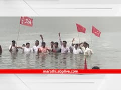 Beed: नुकसानभरपाईच्या मागणीसाठी शेतकऱ्यांचं जलसमाधी आंदोलन