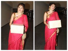 हाथों में बड़ा सा गिफ्ट, लाल साड़ी पहने प्री-दिवाली पार्टी में पहुंचीं Taapsee Pannu, खूबसूरत अदाएं जीत लेंगी दिल