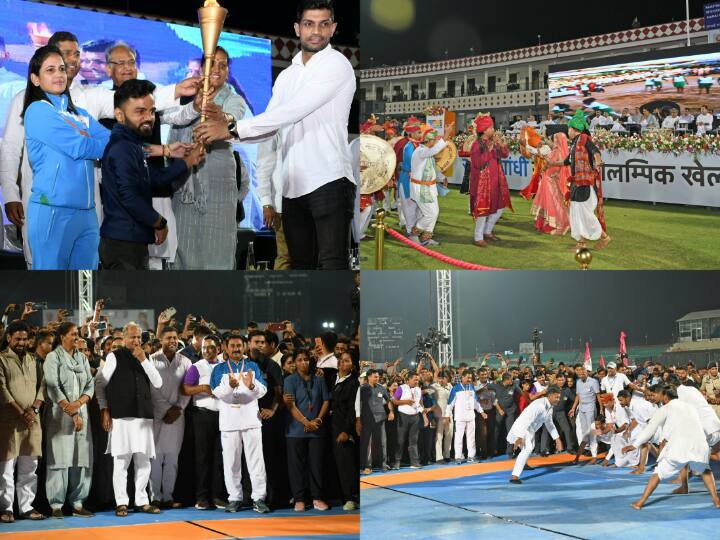 Rajiv Gandhi Rural Olympic Games Start in Rajasthan CM Ashok Gehlot said Government is nurturing sports talents ann Rajasthan: जयपुर में राजीव गांधी ग्रामीण ओलंपिक खेल का हुआ शुभारंभ, CM गहलोत बने मैच रेफरी