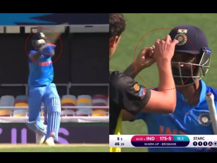 Suryakumar Yadav hit on helmet by Mitchell Starc during India vs Australia T20 World Cup practice match IND vs AUS: मिचेल स्टार्कचा बाऊन्सर सुर्यकुमारच्या थेट हेल्मेटवर आदळला, पाहा व्हिडिओ