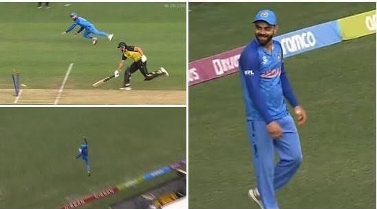 Virat Kohli did fantastic fielding in India vs Australia Practice match took catch and tim david runout VIDEO : बॅटिंगमधील फॉर्म परतलाच पण फिल्डिंगमध्येही कोहलीची हवा, सराव सामन्यात ऑस्ट्रेलियाविरुद्ध दाखवलं चमकदार क्षेत्ररक्षण