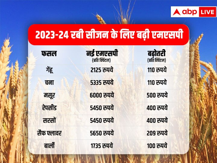 Diwali Gift To Farmers: किसानों को दिवाली तोहफा, रबी सीजन के लिए सरकार ने बढ़ाई MSP, जानिए कितना होगा फायदा