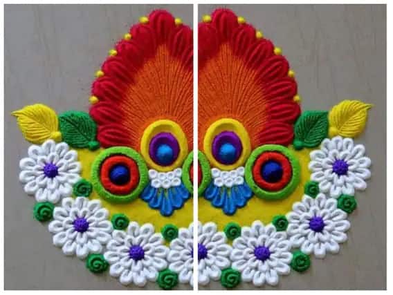 दिवाळीत रांगोळी काढणं शुभ मानलं जातं. त्यामुळे तुम्ही रांगोळीत एखादी कलशच्या डिझाईनची रांगोळी काढू शकता.