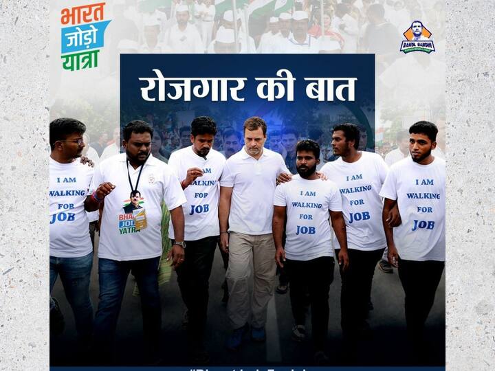 During the course of the Bharat Jodo Yatra, Rahul Gandhi has met a teeming number of youths who have been raising the issue of unemployment in the country. (Image Source: Congress)