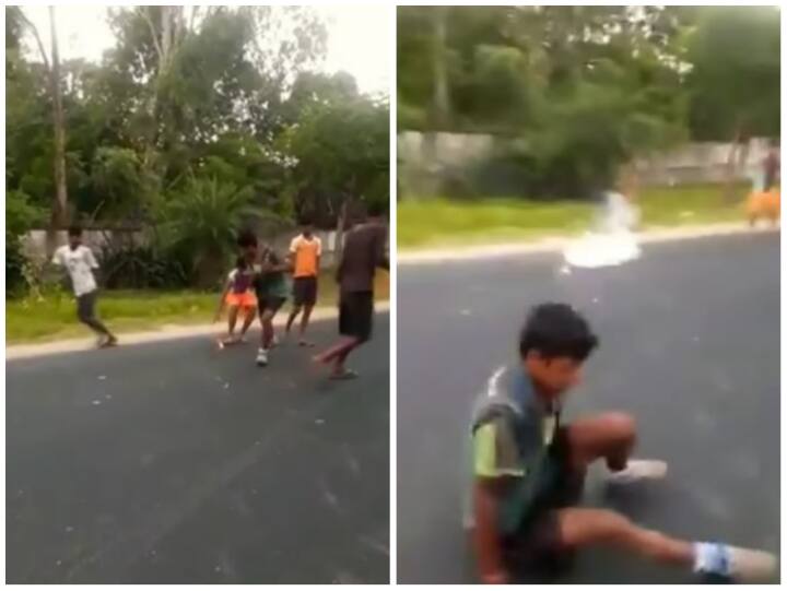 Video: दिवाली से पहले धमाल मचाने की मिली सजा, पटाखे के सामने से हटते ही साइकिल से जा भिड़ा Children playing firecrackers before Diwali clashed with a bicycle Video: दिवाली से पहले धमाल मचाने की मिली सजा, पटाखे के सामने से हटते ही साइकिल से जा भिड़ा