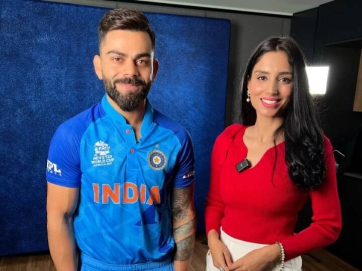 Pakistan’s anchor Zainab Abbas interviews Virat Kohli, fans say ‘Kohli’s BAD LUCK starts before IND vs PAK Match In T20 World Cup 2022 T20 World Cup 2022: पाकिस्तानी एंकर ज़ैनब अब्बास के विराट कोहली संग इंटरव्यू पर भड़के फैंस, कहा- भारत के लिए अपशकुन, जानें क्यों