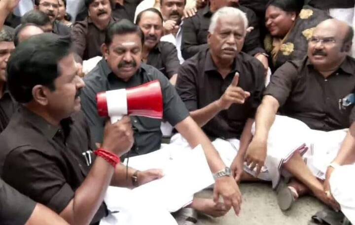 The AIADMK leaders got into an argument with the police.