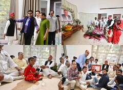 नेताजी को श्रद्धांजलि देने शत्रुघ्न सिन्हा भी पहुंचे सैफई, नन्हें बच्चों के साथ नजर आए अखिलेश यादव