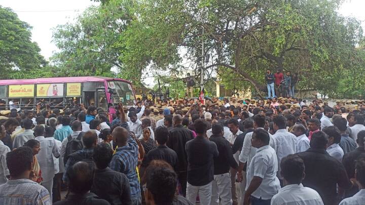 On Wednesday, AIADMK members led by AIADMK interim general secretary Edappadi K Palaniswami gathered at Valluvar Kottam to stage a hunger strike against 