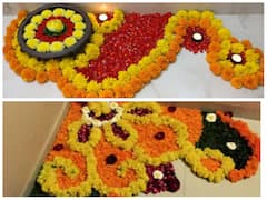 Flower Rangoli: रंगोली बनाने का समय नहीं है तो फटाफट फूलों से बनाएं खूबसूरत रंगोली