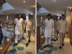IN PICS | TDP President Chandrababu Naidu, Jana Sena Party Chief Pawan Kalyan Meet In Vijayawada