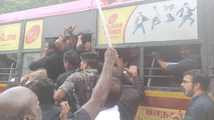 The detained members were then taken to Rajarathinam Stadium in Egmore