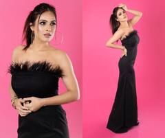 Neha Malik : ब्लॅक बॉडीकॉन ड्रेसमध्ये नेहा मलिकच्या ग्लॅमरचा कहर