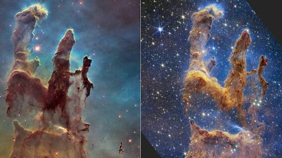 Nasa's Webb Pillars of Creation : నక్షత్రాల పుట్టుకకు కారణం సృష్టి మూలస్తంభాలు ఇవే | ABP Desam