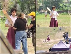 छोटे बाल...पांव में चप्पल...हाथ में बल्ला, ‘चकदा एक्सप्रेस’ के सेट से वायरल हुईं अनुष्का शर्मा की तस्वीरें