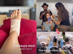 'শো মাস্ট গো অন', গোড়ালির চোট নিয়েও শ্যুটে ব্যস্ত পূজা হেগড়ে