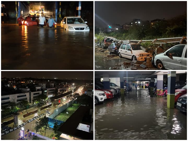 Heavy Rain in Bengaluru water filled the roads many vehicles damaged due to wall collapse IMD Alert बेंगलुरु में भारी बारिश से जनजीवन बेहाल, सड़कों पर लबालब पानी, दीवार गिरने से गाड़ियां क्षतिग्रस्त; IMD का अलर्ट