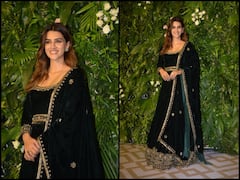 दिवाली पार्टी में कुछ ऐसे सज-धज कर पहुंचीं Kriti Sanon, वेलवेट ग्रीन अनारकली सूट में ढाया कहर