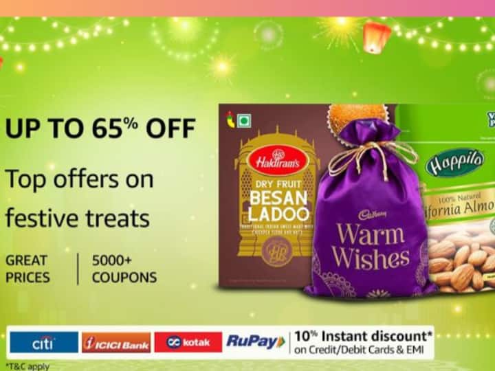 Amazon Finale Days Sale On Dry fruits Gift Pack Diwali Gift Hamper discount On Dry fruits Best Diwali Gift Offer On Amazon Amazon Grocery Sale: दिवाली पर खाने-खिलाने और गिफ्टिंग के लिये बेहद सस्ते में खरीद लीजिये ये स्नैक्स
