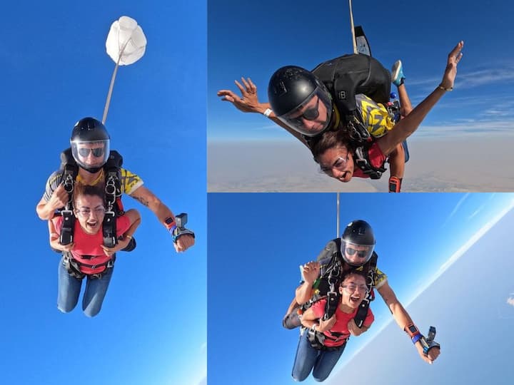 Nazriya Nazim Sky Diving :  நடிகை நஸ்ரிய நடு வானில் பறந்து இன்ஸ்டாகிராமில் புகைப்படங்களை வெளியிட்டுள்ளார்.