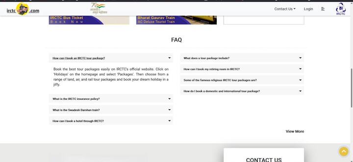 IRCTC च्या अधिकृत वेबसाइटवर सर्वोत्तम टूर पॅकेज तुम्ही सहजपणे बुक करु शकता. होमपेजवर ‘हॉलिडे’ वर क्लिक करा आणि ‘पॅकेज’ निवडा. मग जमीन, हवाई आणि रेल्वे टूर पॅकेजेसमधून निवडा आणि तुमची स्वप्नातील सुट्टी तुम्ही एका क्षणात बुक करू शकता.