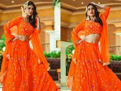 Neha Malik Desi Look: दिवाली के लिए नेहा मलिक ने कैरी किया नवाबी लुक,ऑरेंज लहंगे में बिखेरा हुस्न का जलवा