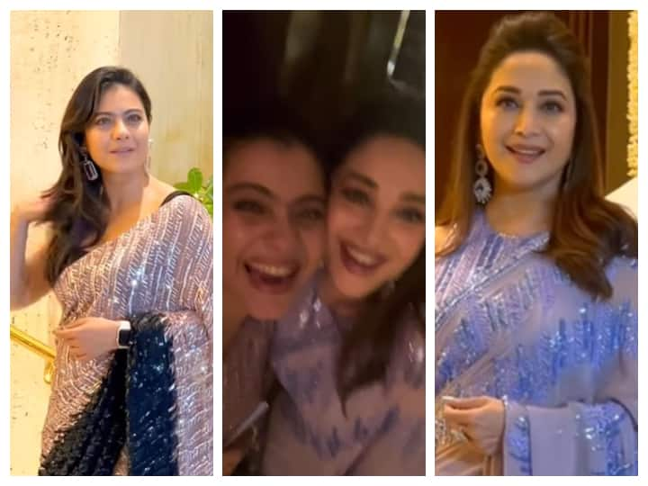 Manish Malhotra Diwali Party Kajol and Madhuri Dixit Dance together video viral watch here दिवाली पार्टी से सामने आया Kajol-Madhuri Dixit का वीडियो, अंग्रेजी गाने पर साथ झूमती दिखीं एक्ट्रेस