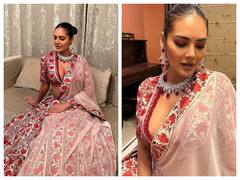 डीप नेक फ्लॉवर प्रिंटेड लहंगा पहन क्या खूब लगीं Esha Gupta, अदाएं देख कहीं टिकी न रह जाएं आपकी निगाहें