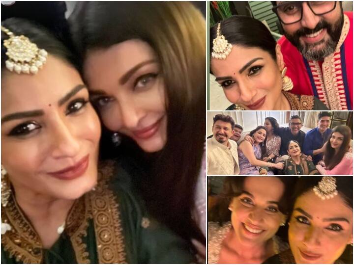 Raveena Tandon posted a picture of a happy selfie with Aishwarya Rai Bachachan Shared Manish Malhotra Diwali Party Inside Pics Diwali Party Inside Photos: मनीष मल्होत्रा की दिवाली पार्टी की इनसाइड Pics आई सामने, Raveena Tandon ने ऐश्वर्या के साथ ली हैप्पी सेल्फी