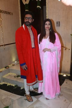 In Pics: दिवाली पार्टी में रॉयल अंदाज में पहुंचे ऐश-अभिषेक, पिंक कलर के गरारा सूट में विश्व सुंदरी लगीं बलां की खूबसूरत