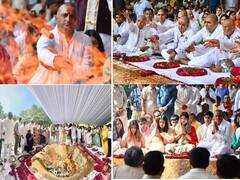 नेताजी के 'शांति हवन' में एक दिखा पूरा परिवार, सैफई में अखिलेश के साथ नजर आए प्रतीक, धर्मेंद्र और शिवपाल