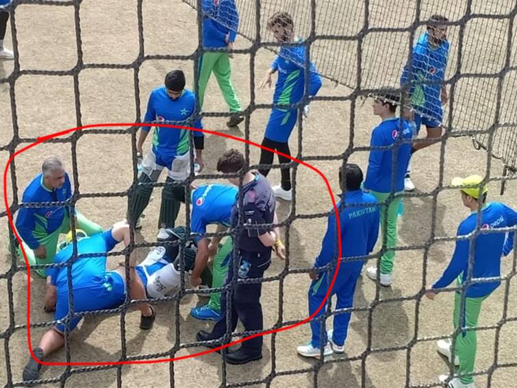 Shan Masood Injured T20 World Cup 2022 Pakistan's Shan Masood taken to hospital after being hit on head IND vs PAK: పాక్‌కు షాక్‌! తలకు బంతి తగిలి మైదానంలో కూలబడ్డ మసూద్‌ - డగౌట్లో భయం భయం