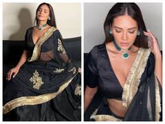 Esha Gupta ने इस खास अंदाज में दी 'धनतेरस' की शुभकामनाएं, ब्लैक साड़ी में लगाया ग्लैमर का तड़का ...