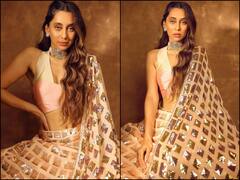 In Pics: मनीष मल्होत्रा के लहंगा-चोली में प्रिंसेस की तरह सजीं Anushka Dandekar, दिवाली लुक में बिखेरी मदमस्त अदाएं