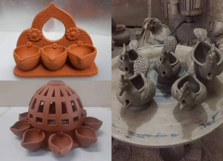 Diwali 2022 Yogi government has started training of potters to compete with Chinese shine talent will be seen in Banaras uttar pradesh ann Diwali 2022: दिवाली पर चीन के सामान को टक्कर दे रहे पूर्वांचल के कुम्हार, खूब ट्रेंड में हैं दीये और मिट्टी के झालर