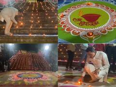 1100 दीयों से जगमगाया गौरीघाट, मेयर ने लिया नर्मदा को प्रदूषण मुक्त बनाने का संकल्प